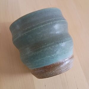 Handcrafted Gray-Blue Ceramic Cup